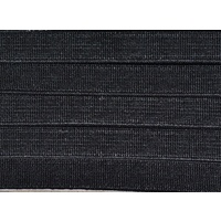 Uni-Trim High Density Non-Roll Elastic 12mm Per Metre BLACK, 100% Polyester Elastic 