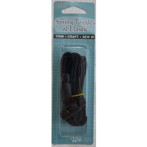 Uni-Trim Spring Toggles (2) and 1.5m Elastic, Black