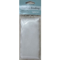 Blanket Binding 100mm x 4.1m, WHITE, 100% Polyester, Uni-Trim
