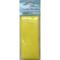 Blanket Binding 100mm x 4.1m, YELLOW, 100% Polyester, Uni-Trim