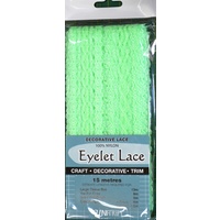 Uni Trim MINT Eyelet Lace 30mm x 15m, Insertion Lace Knitting Lace, 100% Nylon