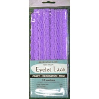 Uni Trim LILAC Eyelet Lace 30mm x 15m, Insertion Lace Knitting Lace, 100% Nylon