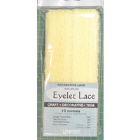 Uni Trim LEMON Eyelet Lace 30mm x 15m, Insertion Lace Knitting Lace, 100% Nylon
