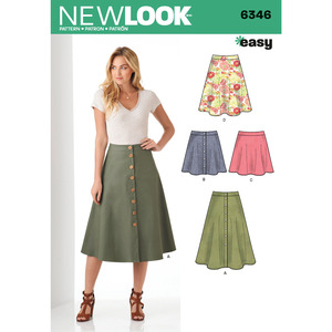 New Look Sewing Pattern 6346 Misses' Easy Skirts in Three Lengths
