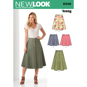 New Look Sewing Pattern 6346 Misses&#39; Easy Skirts in Three Lengths