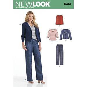 New Look Sewing Pattern 6351 Misses&#39; Jacket, Pants, Skirt and Knit Top