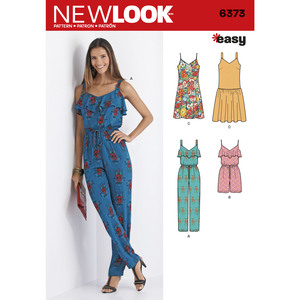 New Look Sewing Pattern 6373 Misses&#39; Jumpsuit or Romper and Dresses
