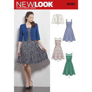 New Look Sewing Pattern 6390 Misses&#39; Dresses with Full Skirt and Bolero