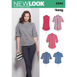 New Look Sewing Pattern 6394 Misses&#39; Button Front Tops