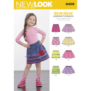 New Look Sewing Pattern 6409 Child&#39;s Pull-On Skirts