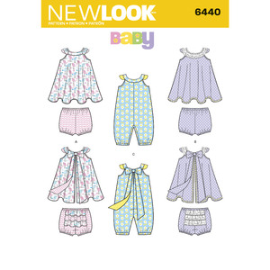 New Look Sewing Pattern 6440 Babies&#39; Romper and Sundress with Panties