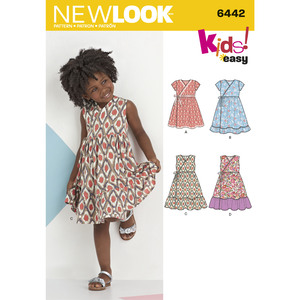 New Look Sewing Pattern 6442 Child&#39;s Easy Wrap Dresses