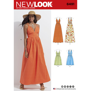 New Look Pattern 6491 Misses&#39; Dresses in Two Lengths with Bodice Variations