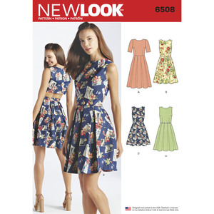 New Look Pattern 6508 Misses&#39; Dress with Open or Closed Back Variations