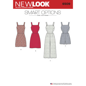 New Look Pattern 6509 Misses&#39; Jumper, Romper, and Dress with Bodice Variations