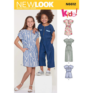 New Look Sewing Pattern N6612 Children&#39;s, Girls&#39; Jumpsuit, Romper and Dress