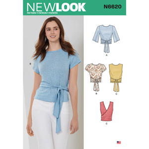 New Look Sewing Pattern N6620 Misses&#39; Wrap Tops