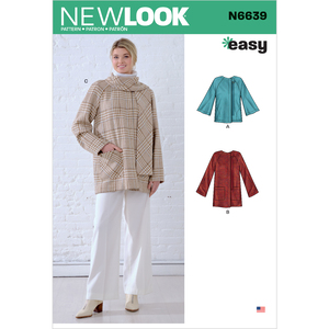 New Look Sewing Pattern N6639 Misses&#39; Poncho and Jackets