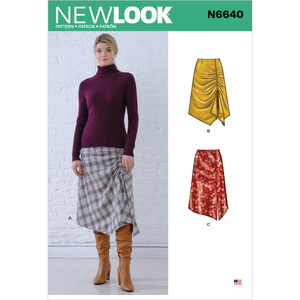 New Look Sewing Pattern N6640 Misses&#39; Asymmetrical Skirts