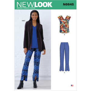 New Look Sewing Pattern N6645 Misses&#39; Jacket, Top and Pants
