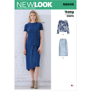 New Look Sewing Pattern N6646 Misses&#39; Knit Tops and Skirts