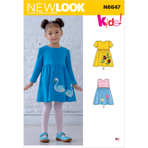 New Look Sewing Pattern N6647 Toddlers&#39; Dresses with Appliques