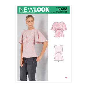 New Look Sewing Pattern N6656 Misses&#39; Top With Optional Back Opening &amp; Flared Sleeves