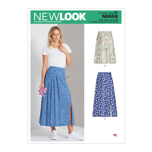 New Look Sewing Pattern N6659 Misses&#39; Pleated Skirt With Or Without Front Slit Opening