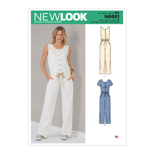 New Look Sewing Pattern N6661 Misses&#39; Relaxed Fit Jumpsuit With Drawstring Waist