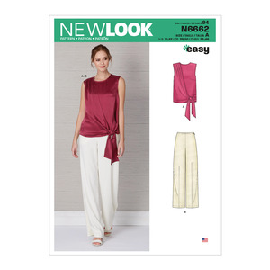 New Look Sewing Pattern N6662 Misses&#39; Drape Top &amp; Wide Leg Pants
