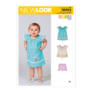 New Look Sewing Pattern N6663 Infants&#39; Dress, Top &amp; Trousers