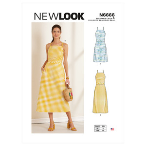 New Look Sewing Pattern N6666 Misses&#39; Halter Dresses With Back Tie
