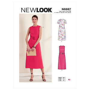 New Look Sewing Pattern N6667 Misses&#39; Shift Dresses With French Darts, With Or Without Sleeves
