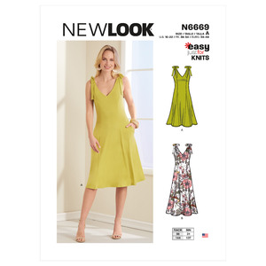 New Look Sewing Pattern N6669 Misses&#39; Fit &amp; Flared Dress With Princess Seam