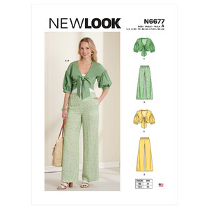 New Look Sewing Pattern N6677 Misses&#39; Softly Tied Jacket With Puffed Sleeves