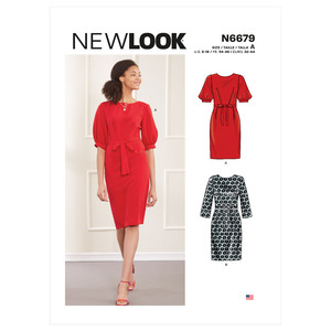 New Look Sewing Pattern N6679 Misses&#39; Knee Length Dress With Sleeve Variations
