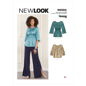 New Look Sewing Pattern N6684 Misses&#39; Tops In Two Lengths