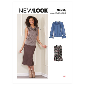 New Look Sewing Pattern N6685 Misses&#39; Sleeveless or Long-sleeved Tops