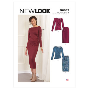 New Look Sewing Pattern N6687 Misses&#39; Knit Skirt &amp; Top