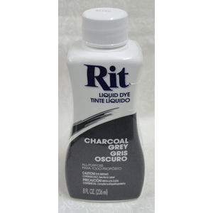 RIT CHARCOAL GREY, All Purpose Liquid Fabric Dye 236ml Bottle (8 FL OZ)