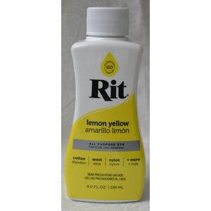 RIT LEMON YELLOW, All Purpose Liquid Fabric Dye 236ml (8 FL OZ)