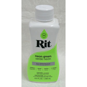 RIT NEON GREEN, All Purpose Liquid Fabric Dye 236ml Bottle (8 FL OZ)