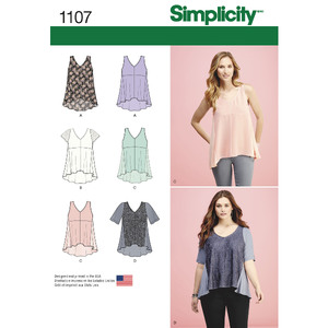 Women's Tops with Fabric Variations Simplicity Sewing Pattern 1107