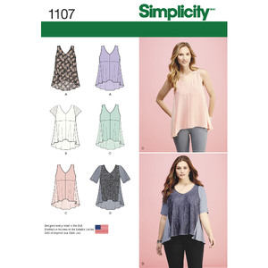 Women&#39;s Tops with Fabric Variations Simplicity Sewing Pattern 1107
