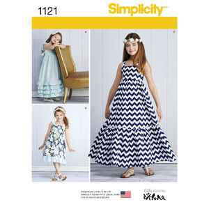 Child&#39;s and Girls&#39; Pullover Dresses Simplicity Sewing Pattern 1121
