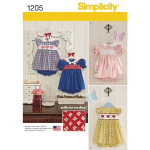 Babies&#39; Dress and Panties Simplicity Sewing Pattern 1205