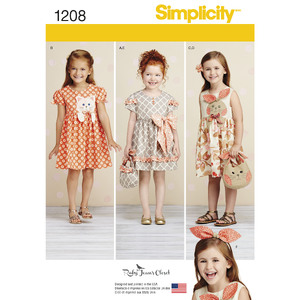 Child&#39;s Dresses, Purses and Headband Simplicity Sewing Pattern 1208