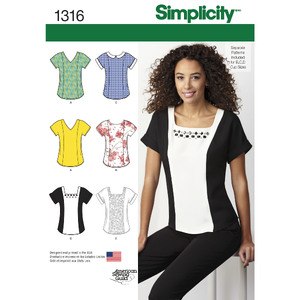 Women&#39;s Top with Neckline Variations Simplicity Sewing Pattern 1316
