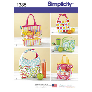 Art Caddies, Lunch Bags and Snack Bag Simplicity Sewing Pattern 1385