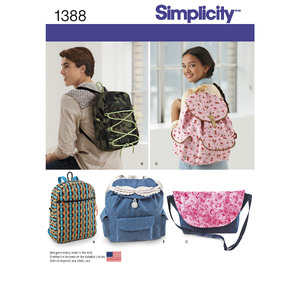 Backpacks and Messenger Bag Simplicity Sewing Pattern 1388